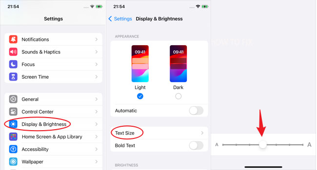 increase text size on iphone