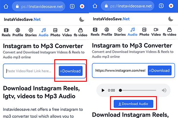download instagram reels audio