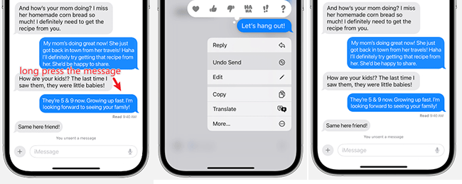 unsend imessages