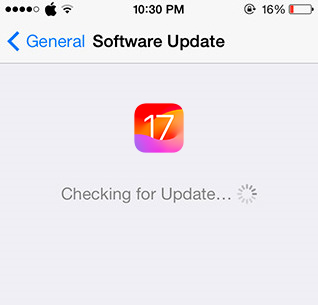 iPhone checking for update to ios 17