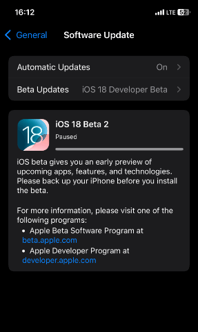 ios 18 update paused