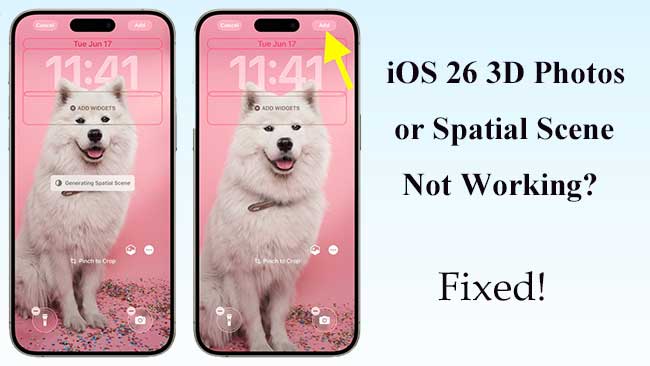 ios 26 3d photos or spatial scene not working