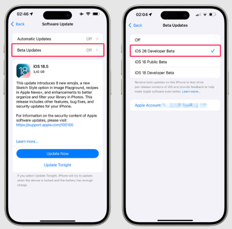 ios 26 beta updates
