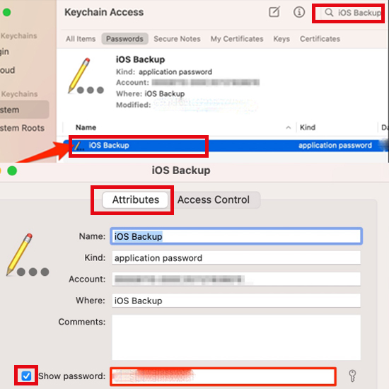 find default password for itunes backup on mac