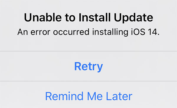 ios unable to install update