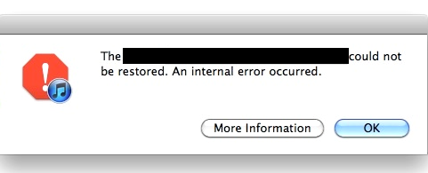 ipad cannot be synced error