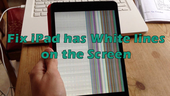 ipad has white lines on screen