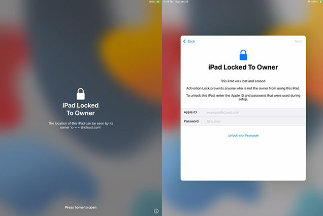 ipad locked to owner