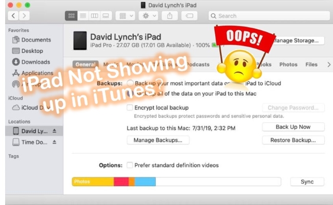 ipad not showing up in itunes