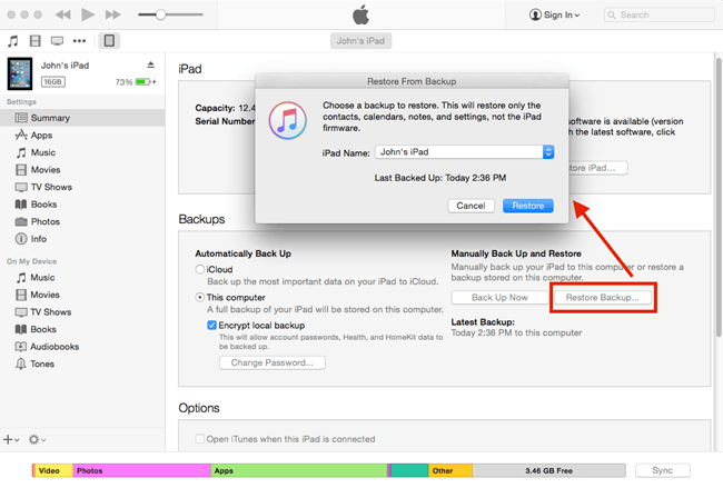 recover from itunes backup