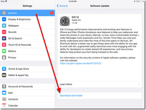 update iPad system version