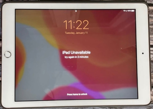 ipad unavailable press home to unlock