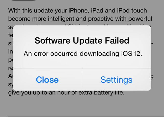 iphone won't update software