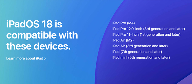 ipados 18 compatible devices