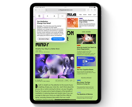 ipados 18 safari on redesigned reader
