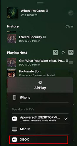 iphone apple music to xbox