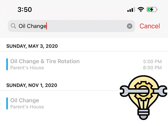 how to fix iphone calendar search not working