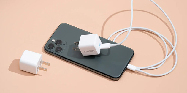 check iphone charging adaptor and cable