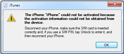 the iphone could not be activated error
