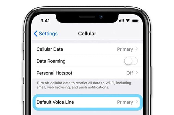 iphone default voice line