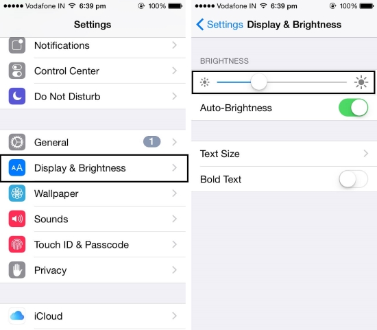 iphone display brightness