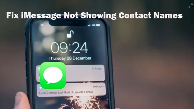 iphone imessage not showing contact names