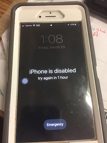 iphone is disabled try again in 1 hour