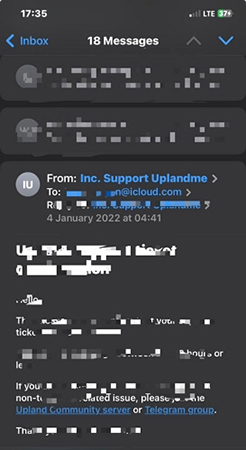 iphone mail app check icloud email