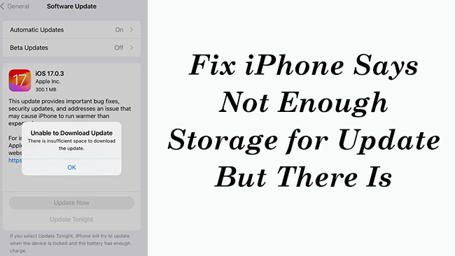iphone no enough storage to update