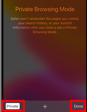 disable iphone private browsing mode