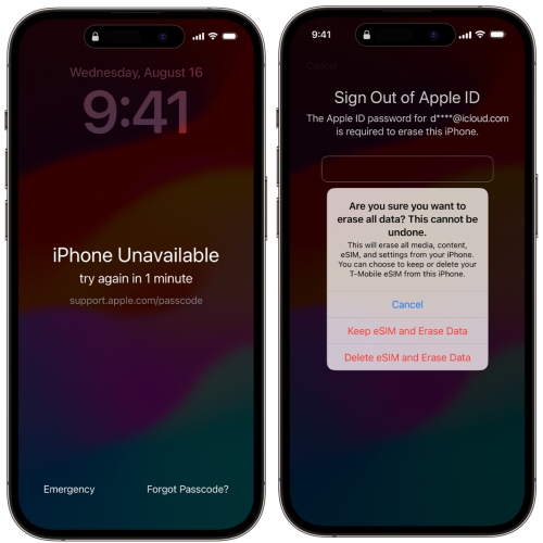 unlock iphone forgot passcode by erasing iphone on ios 15.2
