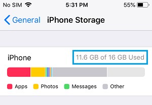 check your iphone storage