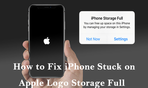 fix iphone stuck on apple logo storage full