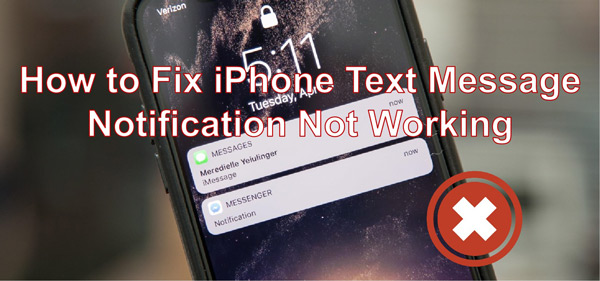 iphone text message notification not working