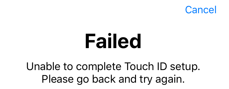iphone unable to complete touch id setup