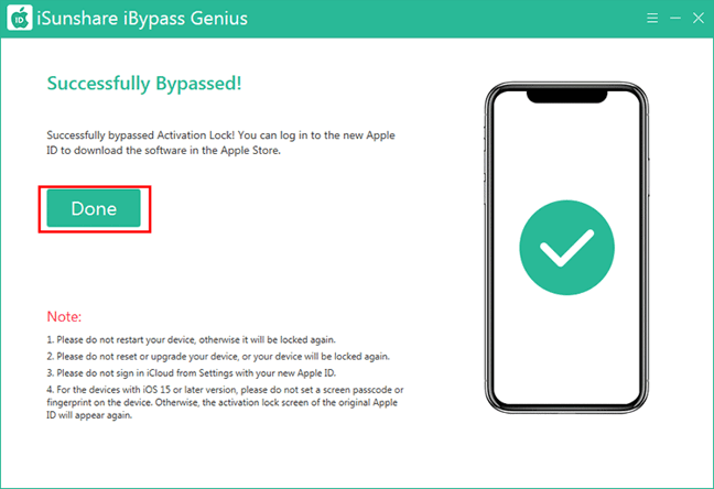 isunshare ibypass genius successfully bypassed icloud lock