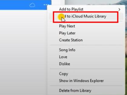 itunes add to icloud music library