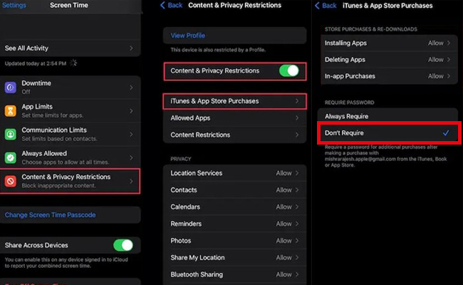 itunes and app store purchases limit on screen time