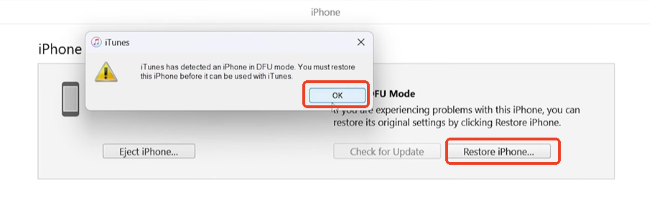 restore iphone from itunes in dfu mode