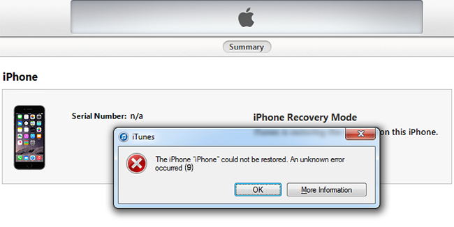 itunes error 9