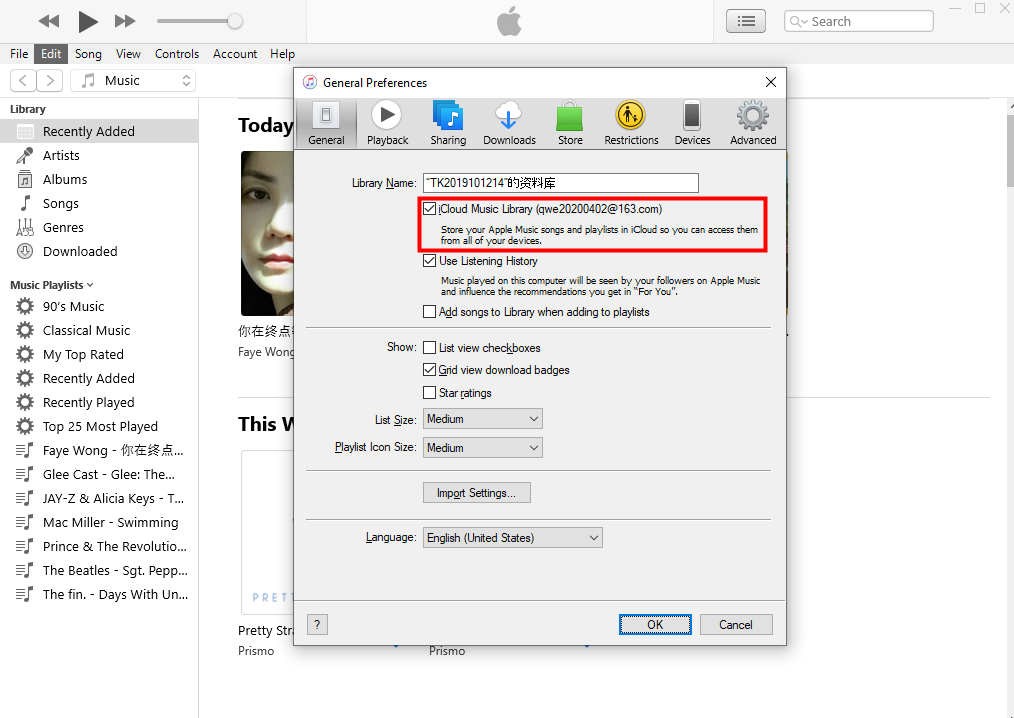 itunes icloud library