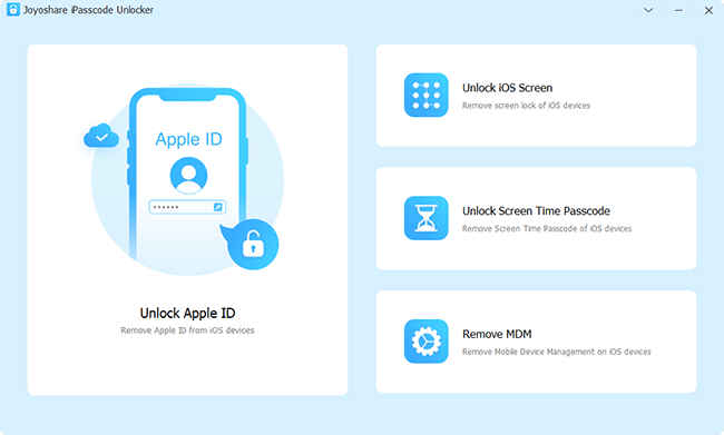 joyoshare iphone unlocker main interface