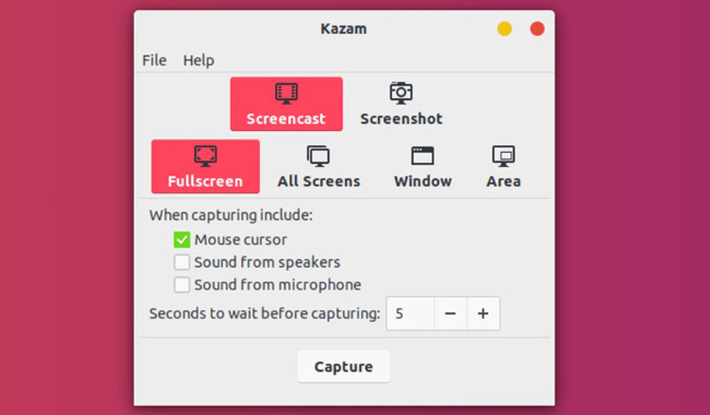 kazam screen recorder for linux