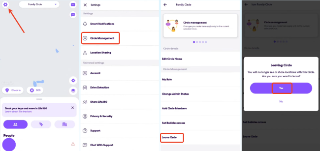 how to leave life360 circle as a member