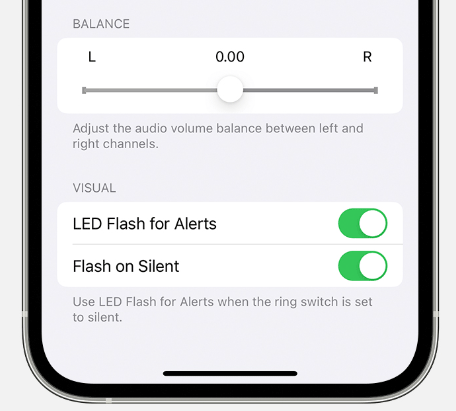 disable led flash for alerts