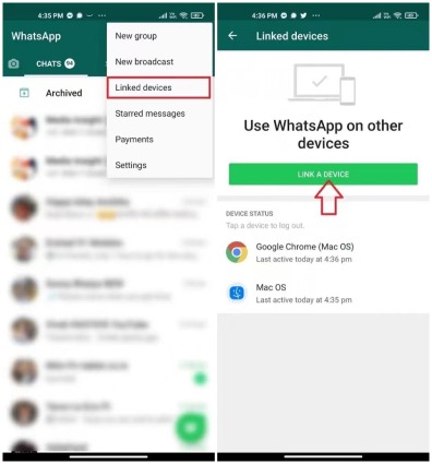 link a device on whatsapp