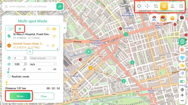 use locachange multi spot mode for pokemon go