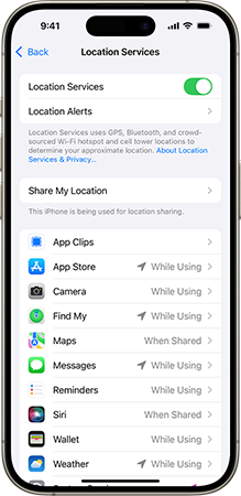 turn off location services