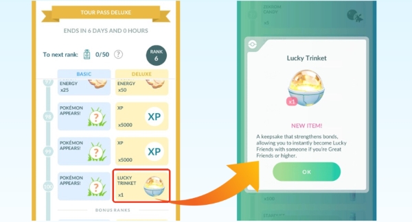 fatest way to become lucky friends pokemon go via lucky trinket