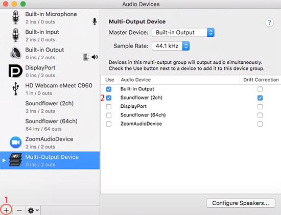set soundflower as output device on mac